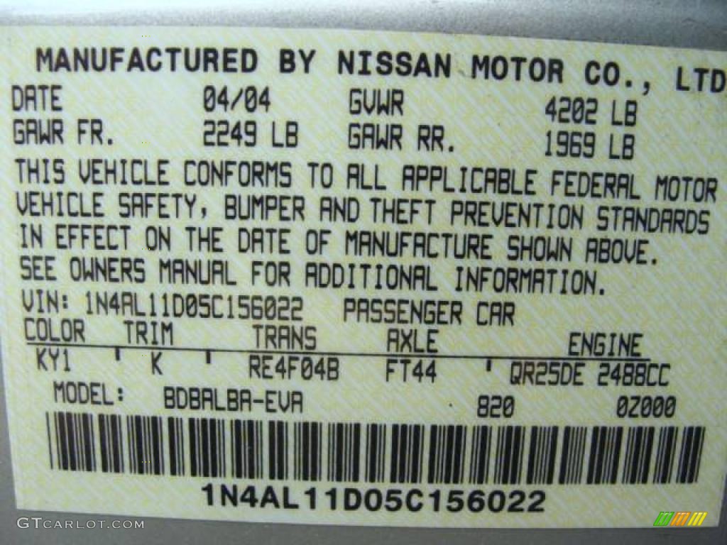 2005 Altima 2.5 S - Sheer Silver Metallic / Frost Gray photo #15