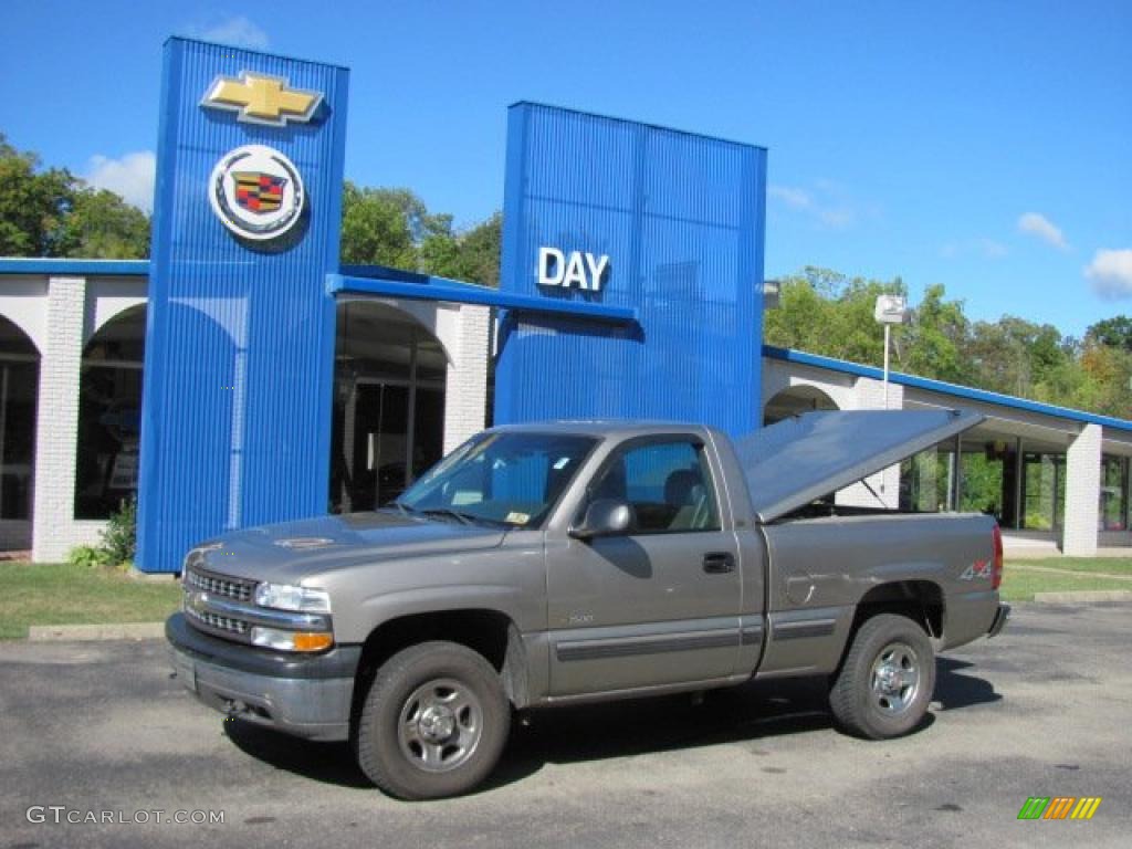 2002 Silverado 1500 LS Regular Cab 4x4 - Light Pewter Metallic / Graphite Gray photo #1