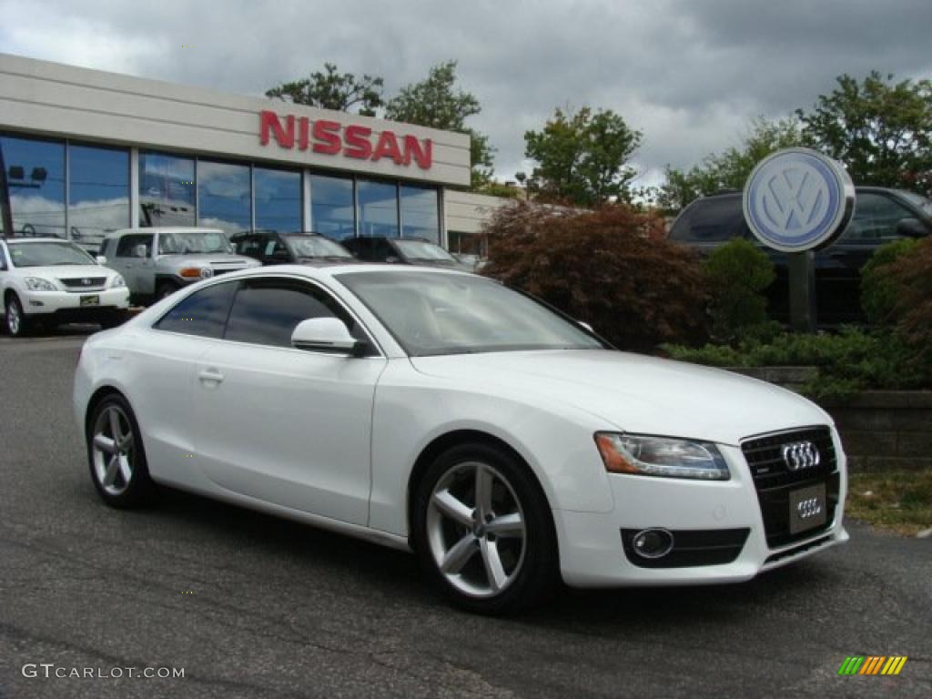 2008 A5 3.2 quattro Coupe - Ibis White / Linen Beige photo #1