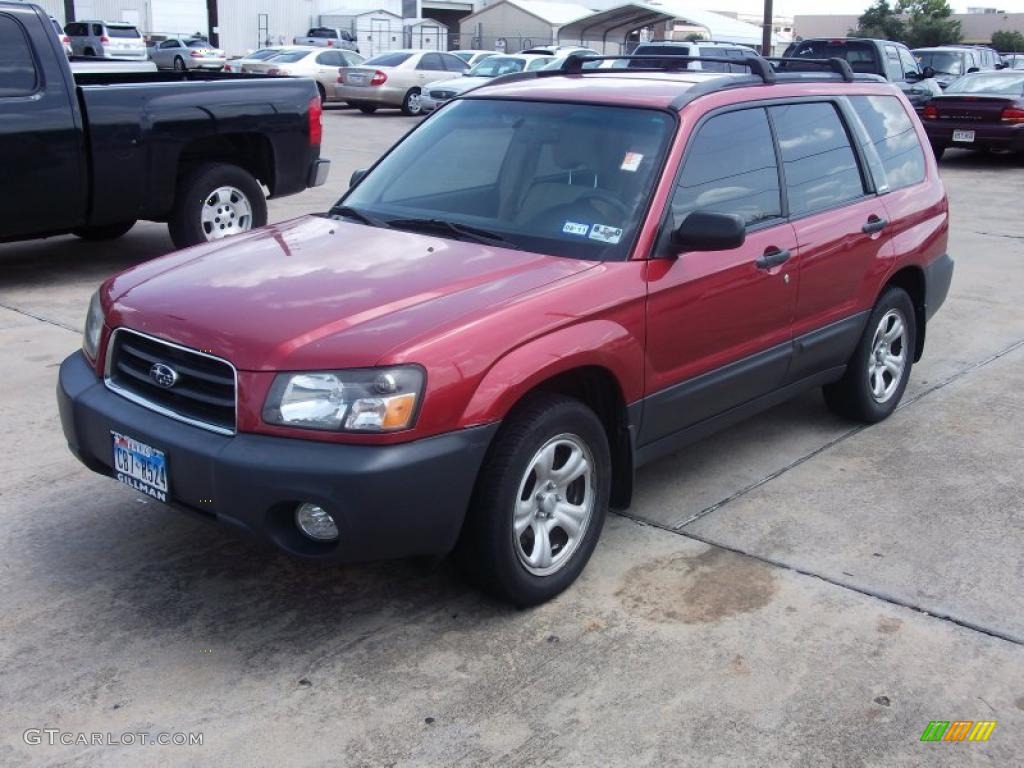 2003 Forester 2.5 X - Cayenne Red Pearl / Beige photo #1