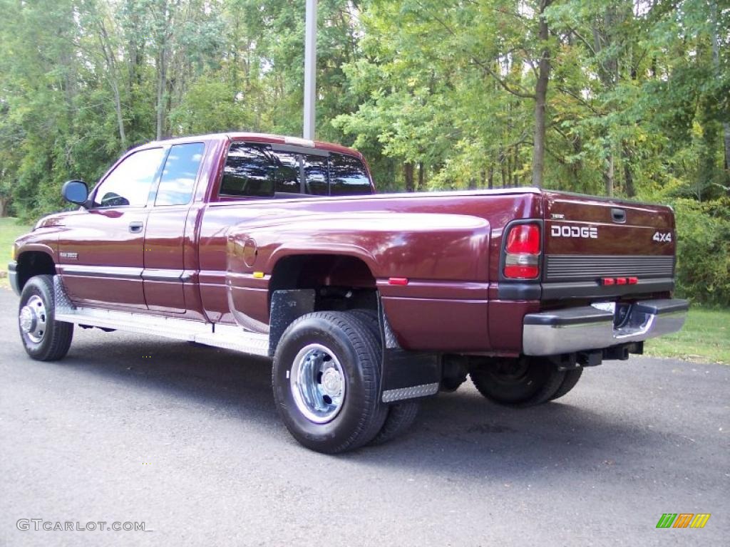 2000 Ram 3500 SLT Extended Cab 4x4 Dually - Dark Garnet Red Pearl / Mist Gray photo #9