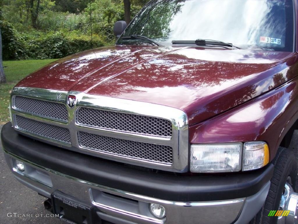 2000 Ram 3500 SLT Extended Cab 4x4 Dually - Dark Garnet Red Pearl / Mist Gray photo #13