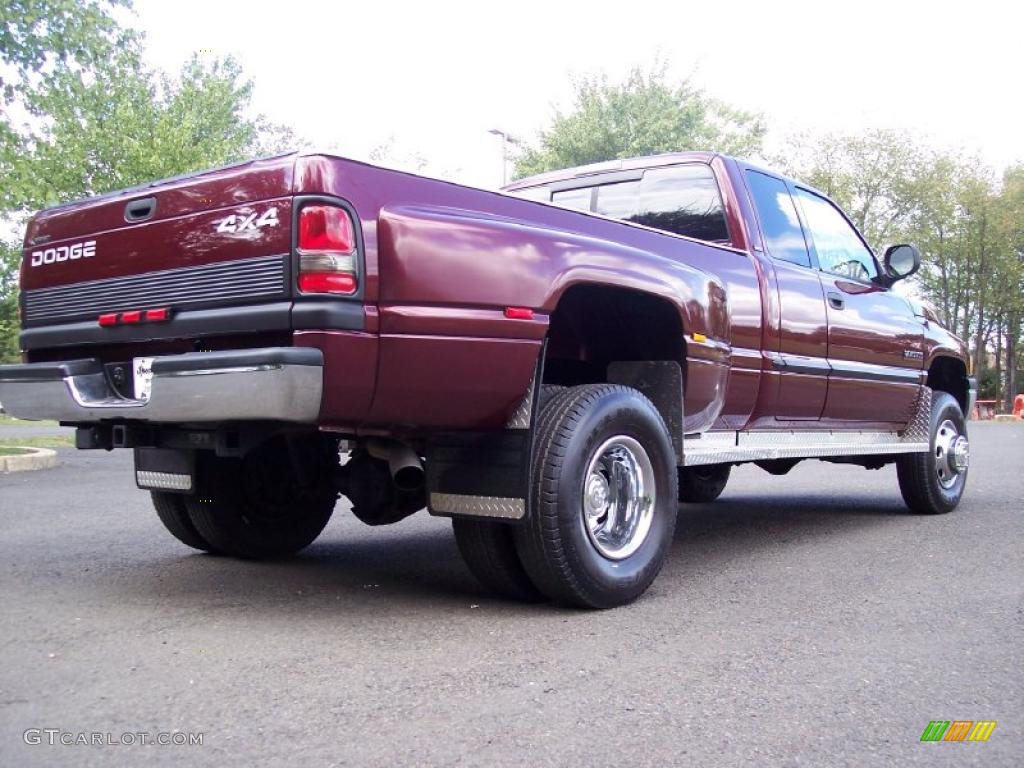 2000 Ram 3500 SLT Extended Cab 4x4 Dually - Dark Garnet Red Pearl / Mist Gray photo #19
