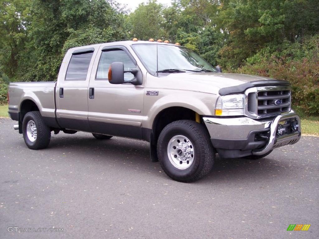 2003 F250 Super Duty XLT Crew Cab 4x4 - Arizona Beige Metallic / Medium Parchment Beige photo #14