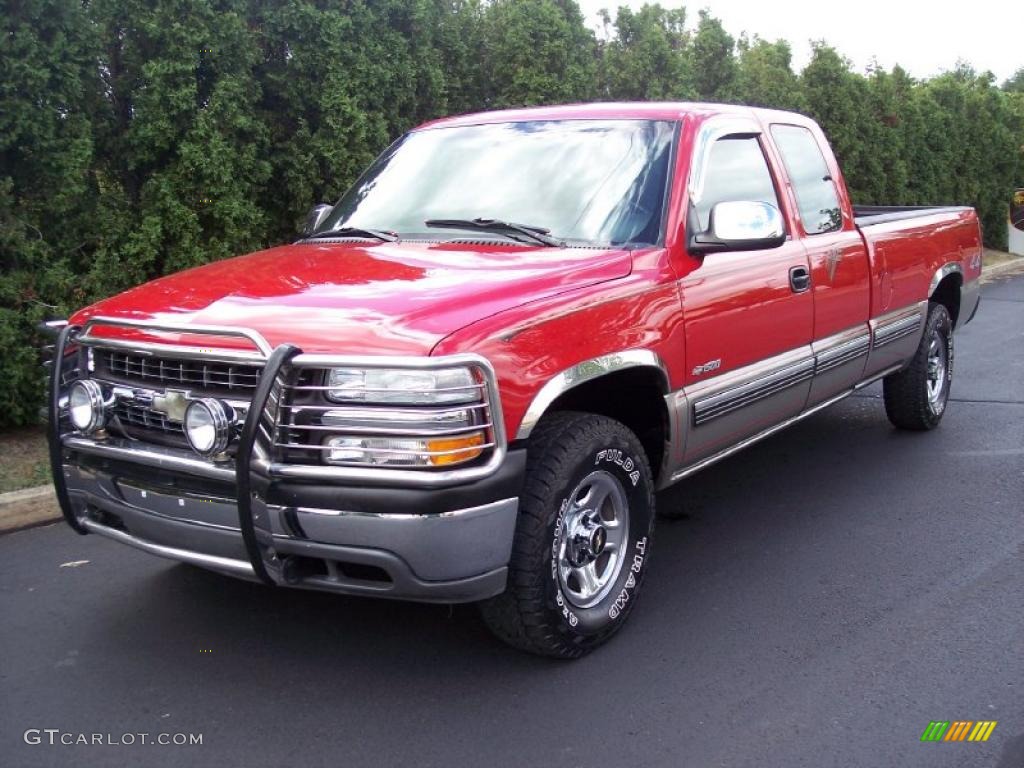 1999 Silverado 1500 LS Extended Cab 4x4 - Victory Red / Graphite photo #3