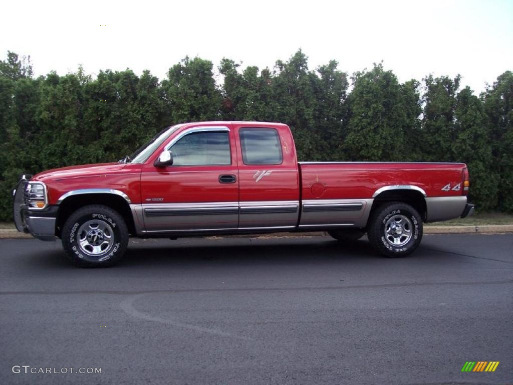 1999 Silverado 1500 LS Extended Cab 4x4 - Victory Red / Graphite photo #4