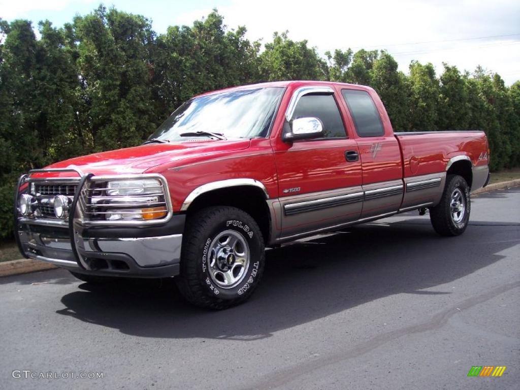 1999 Silverado 1500 LS Extended Cab 4x4 - Victory Red / Graphite photo #12