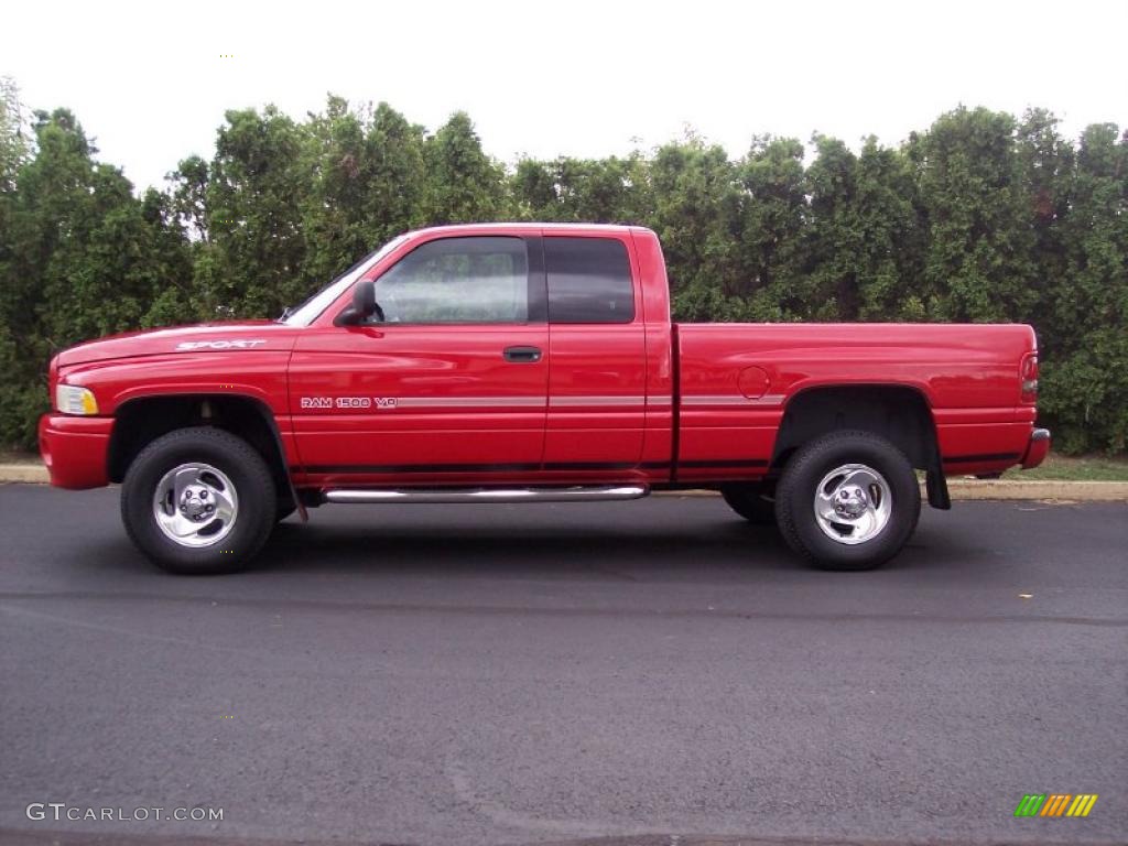 1999 Ram 1500 Sport Extended Cab 4x4 - Flame Red / Agate Black photo #4