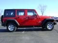 2009 Flame Red Jeep Wrangler Unlimited X 4x4 Right Hand Drive  photo #6