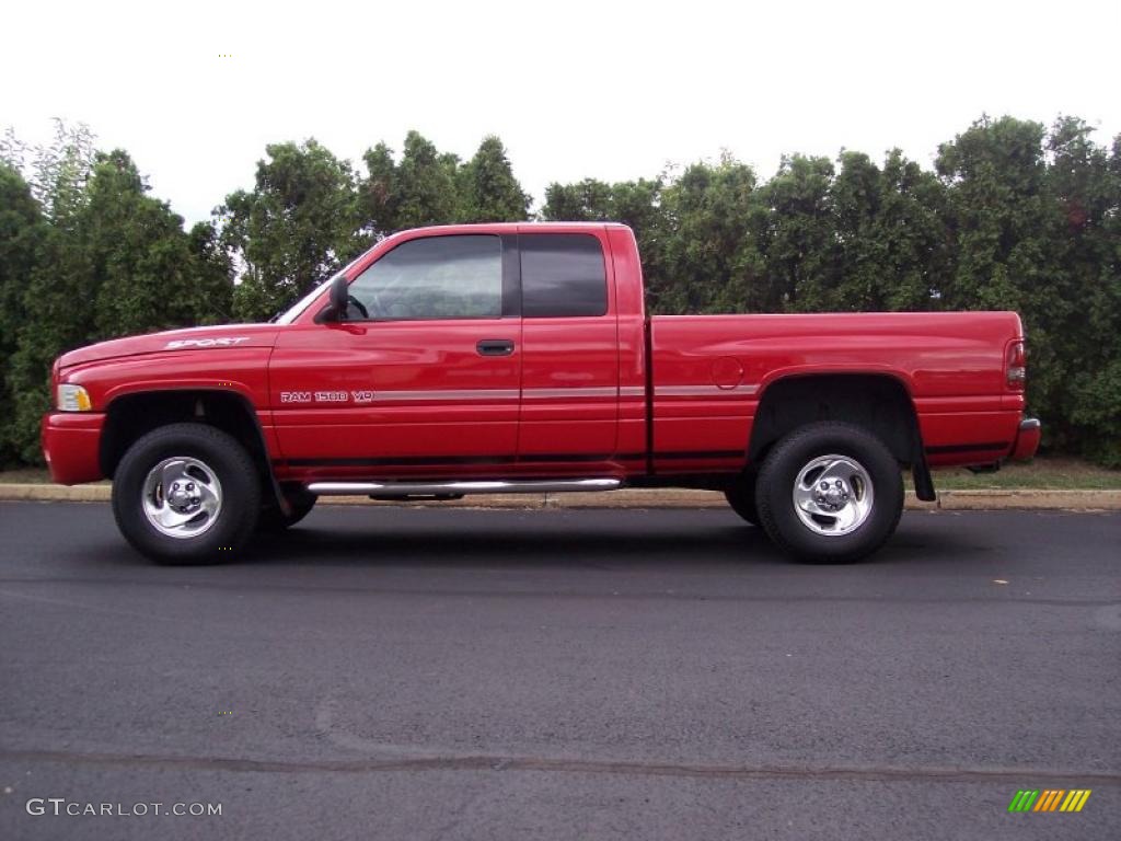 1999 Ram 1500 Sport Extended Cab 4x4 - Flame Red / Agate Black photo #10