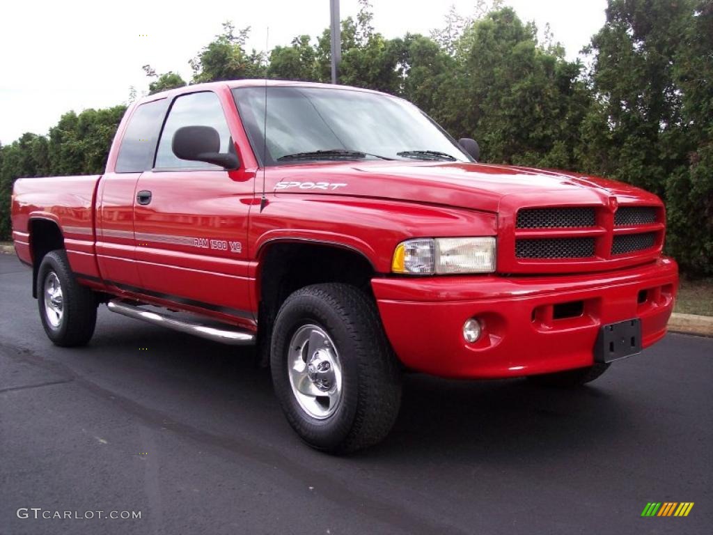 1999 Ram 1500 Sport Extended Cab 4x4 - Flame Red / Agate Black photo #14