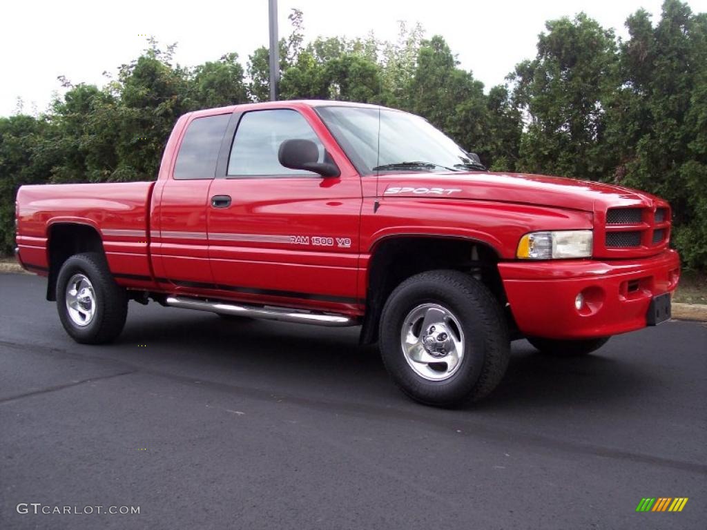 1999 Ram 1500 Sport Extended Cab 4x4 - Flame Red / Agate Black photo #15
