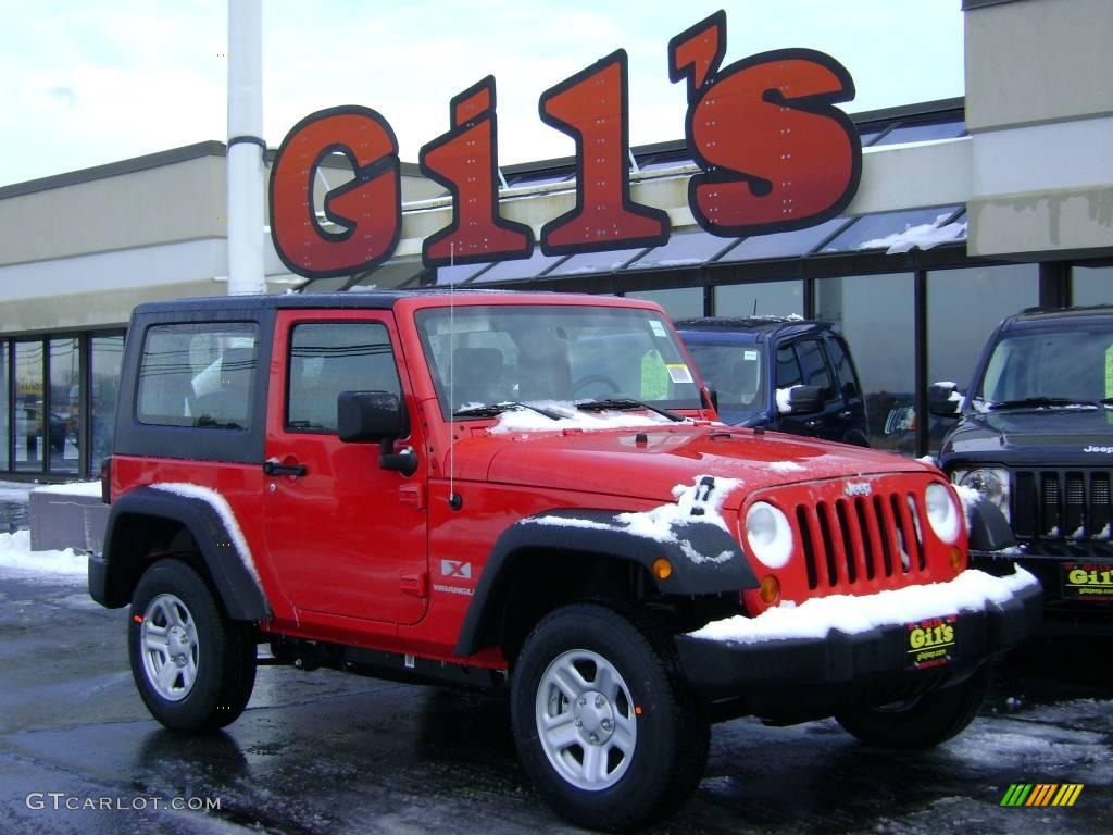 2009 Wrangler X 4x4 - Flame Red / Dark Slate Gray/Medium Slate Gray photo #1