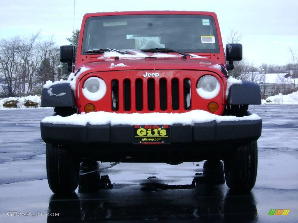 2009 Wrangler X 4x4 - Flame Red / Dark Slate Gray/Medium Slate Gray photo #2
