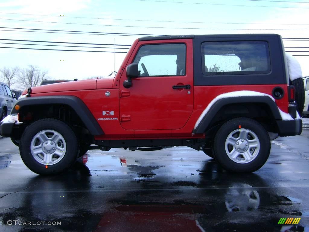 2009 Wrangler X 4x4 - Flame Red / Dark Slate Gray/Medium Slate Gray photo #3