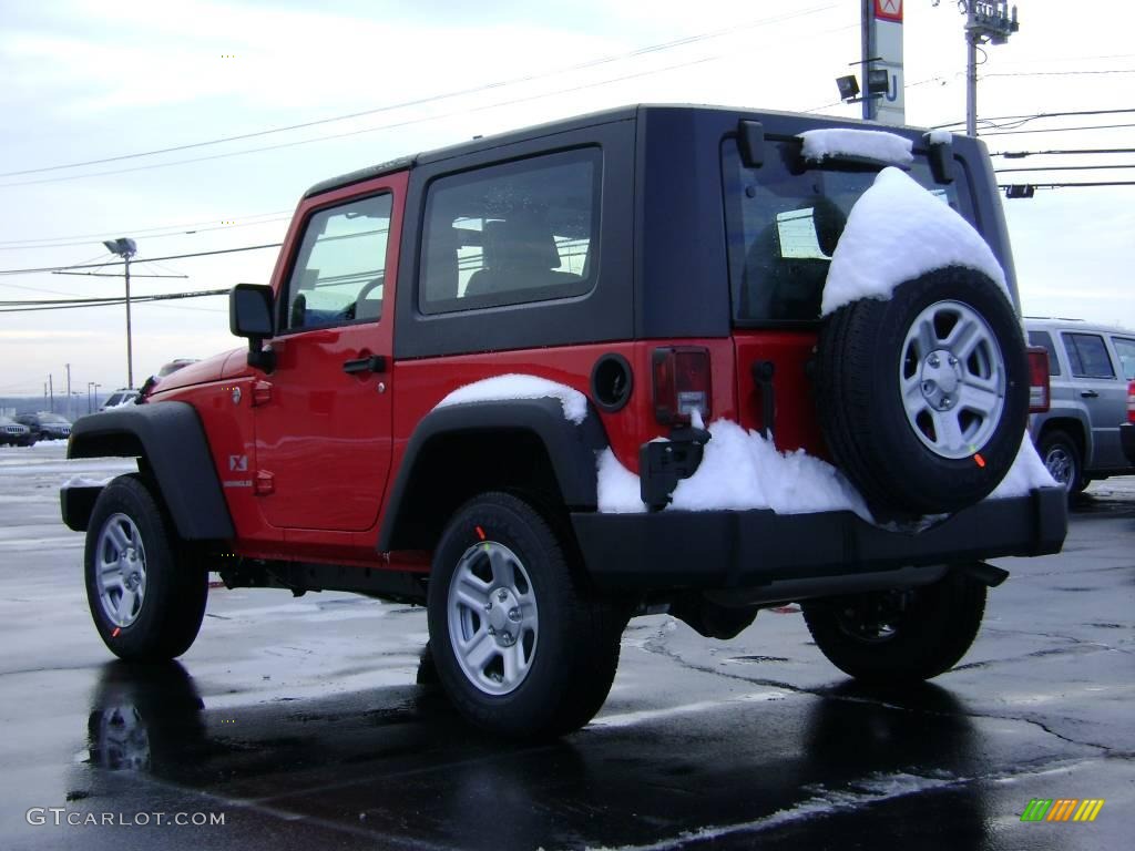 2009 Wrangler X 4x4 - Flame Red / Dark Slate Gray/Medium Slate Gray photo #4