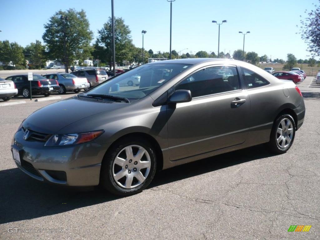 2008 Civic LX Coupe - Galaxy Gray Metallic / Gray photo #2