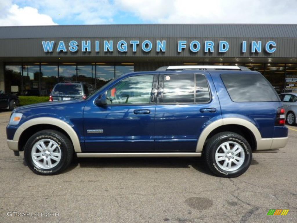 2007 Explorer Eddie Bauer 4x4 - Dark Blue Pearl Metallic / Camel photo #1