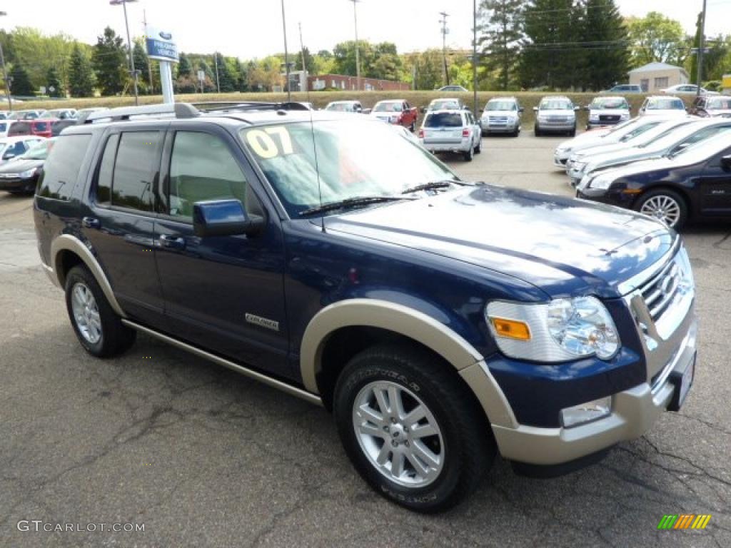 2007 Explorer Eddie Bauer 4x4 - Dark Blue Pearl Metallic / Camel photo #6