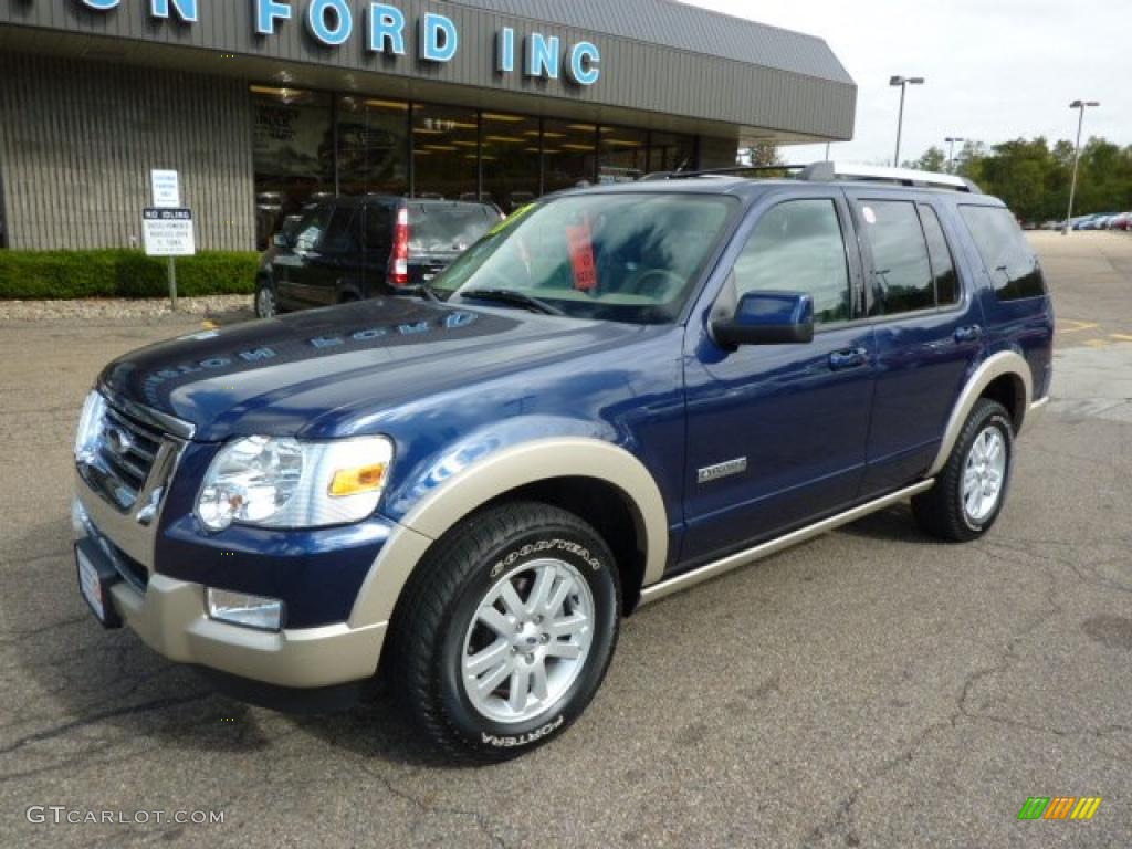 2007 Explorer Eddie Bauer 4x4 - Dark Blue Pearl Metallic / Camel photo #8