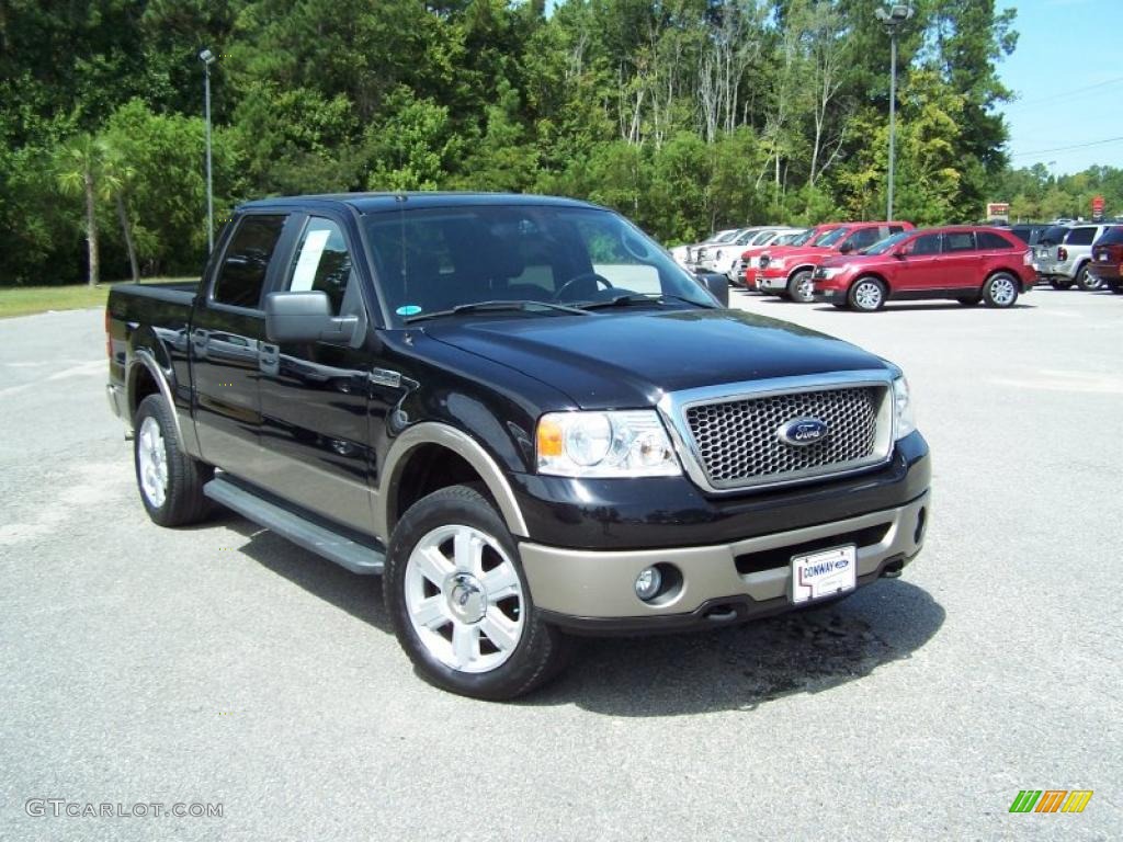 2006 F150 Lariat SuperCrew 4x4 - Black / Black photo #3