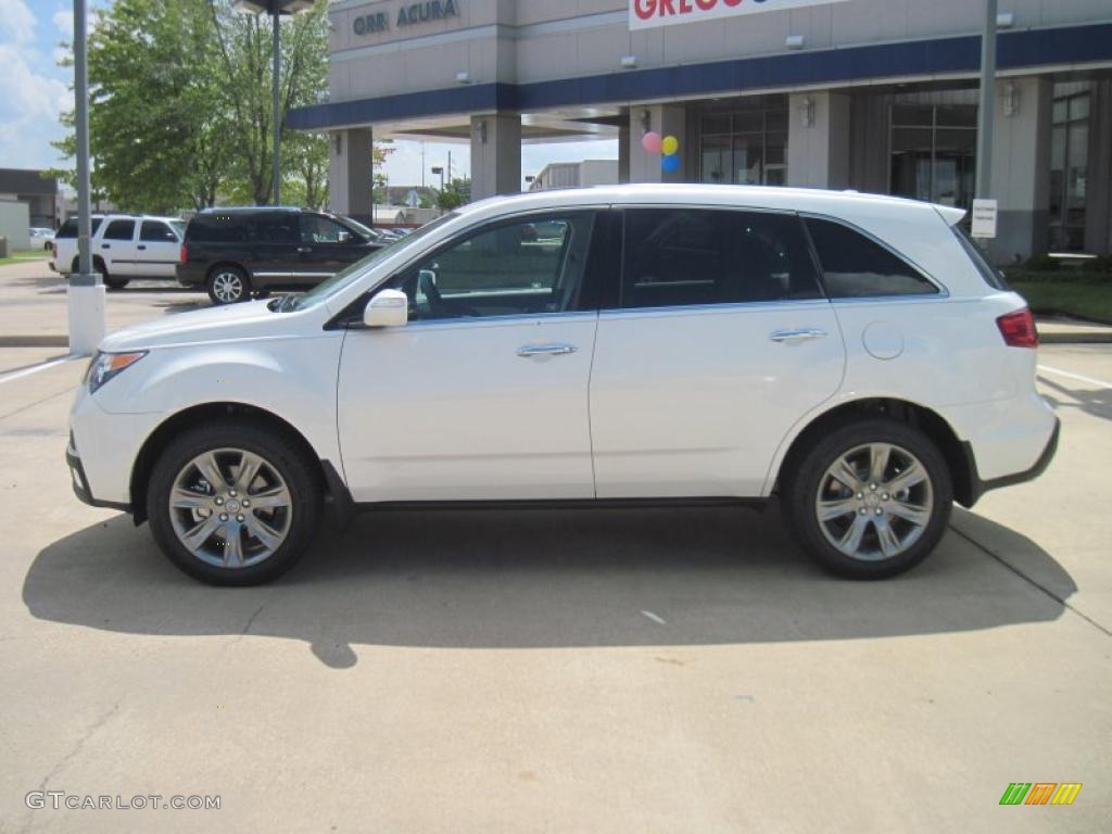 2010 MDX Advance - Aspen White Pearl / Taupe Gray photo #3