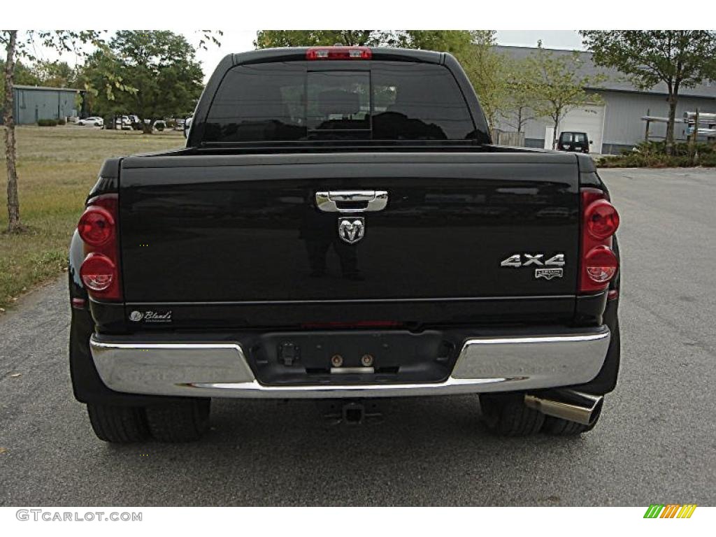 2007 Ram 3500 Laramie Mega Cab 4x4 Dually - Brilliant Black Crystal Pearl / Medium Slate Gray photo #4