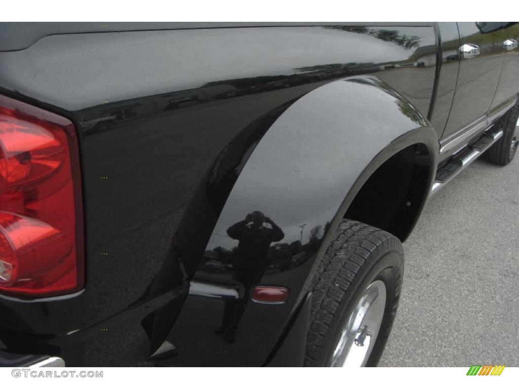 2007 Ram 3500 Laramie Mega Cab 4x4 Dually - Brilliant Black Crystal Pearl / Medium Slate Gray photo #9