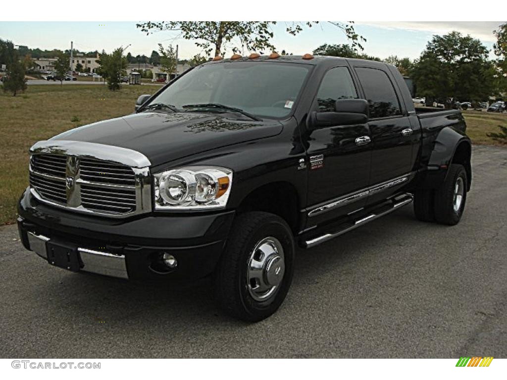 2007 Ram 3500 Laramie Mega Cab 4x4 Dually - Brilliant Black Crystal Pearl / Medium Slate Gray photo #54