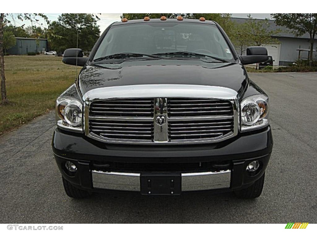 2007 Ram 3500 Laramie Mega Cab 4x4 Dually - Brilliant Black Crystal Pearl / Medium Slate Gray photo #55