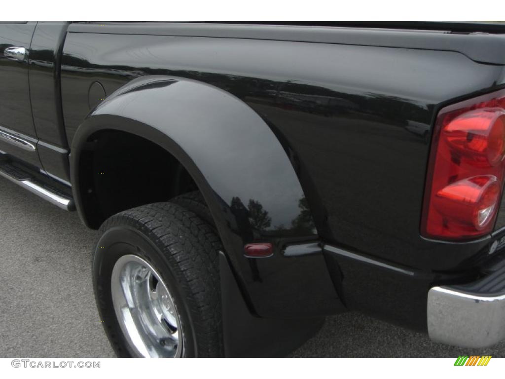 2007 Ram 3500 Laramie Mega Cab 4x4 Dually - Brilliant Black Crystal Pearl / Medium Slate Gray photo #58