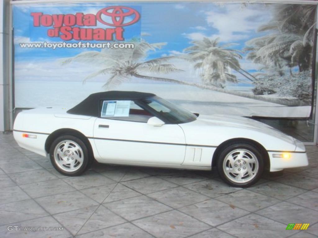 1990 Corvette Convertible - White / Red photo #2