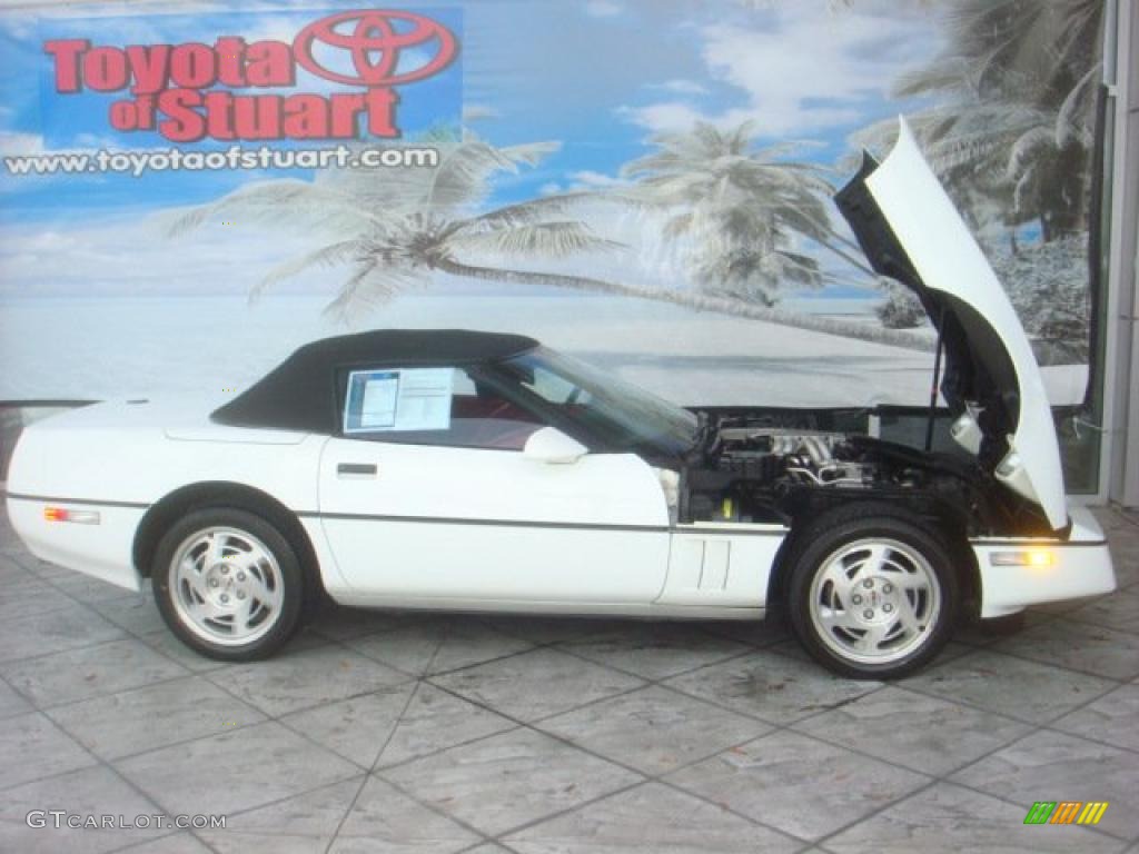 1990 Corvette Convertible - White / Red photo #16