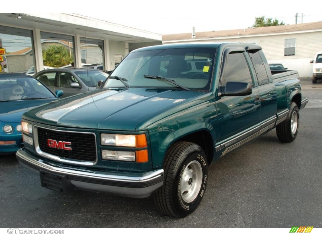 1997 Sierra 1500 SLE Extended Cab - Laguna Green Metallic / Neutral photo #2