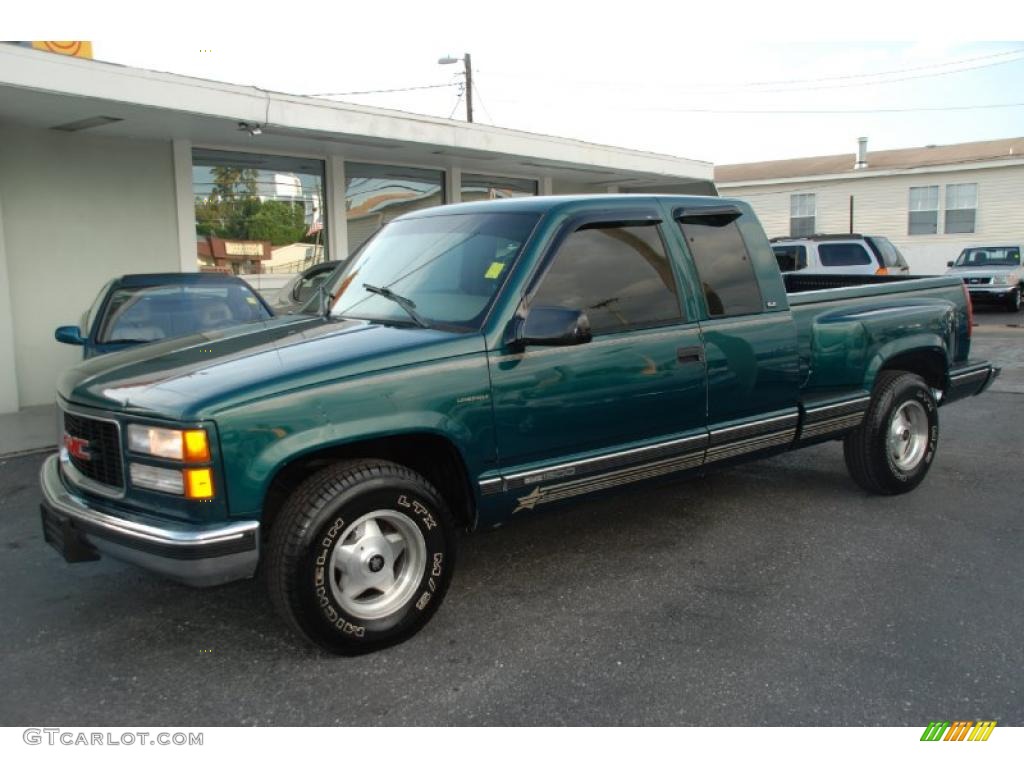1997 Sierra 1500 SLE Extended Cab - Laguna Green Metallic / Neutral photo #7