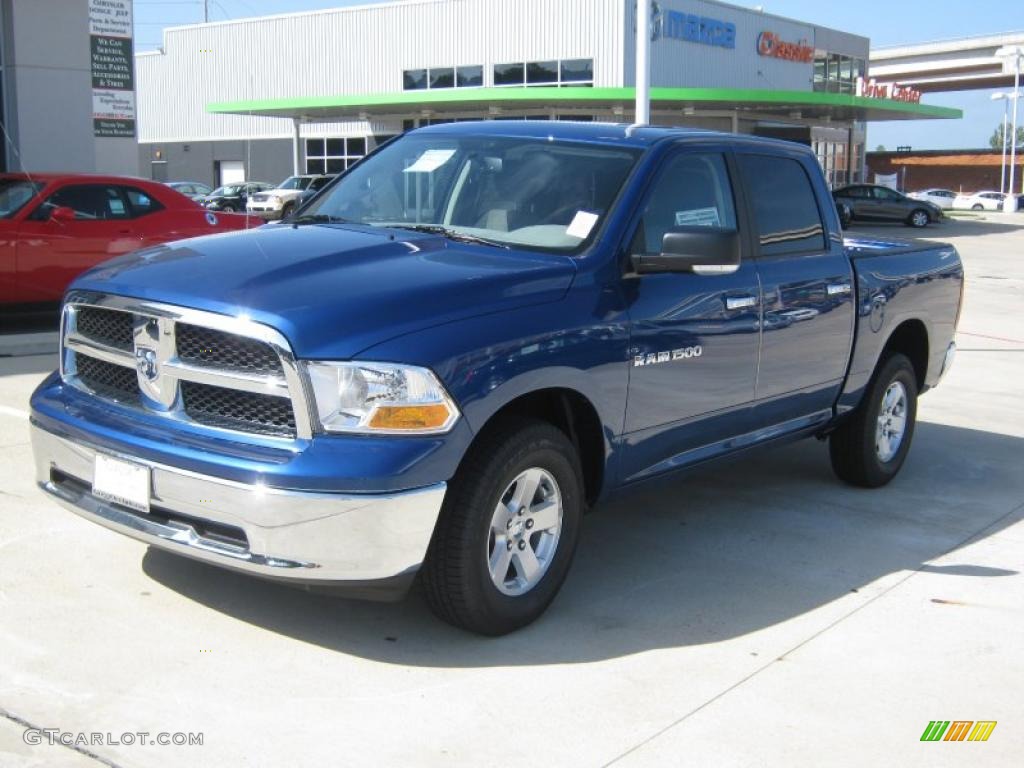 2011 Ram 1500 SLT Crew Cab 4x4 - Deep Water Blue Pearl / Dark Slate Gray/Medium Graystone photo #1