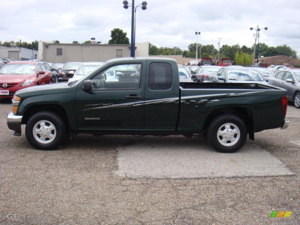 2004 Colorado LS Extended Cab - Dark Green Metallic / Medium Dark Pewter photo #1