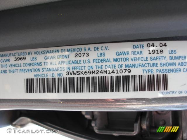 2004 Jetta GLS Sedan - Platinum Grey Metallic / Grey photo #14