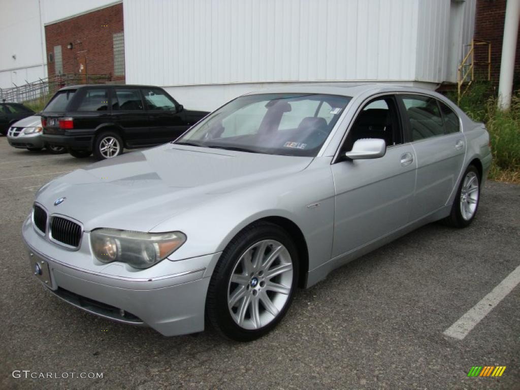 2004 7 Series 745Li Sedan - Titanium Silver Metallic / Black/Black photo #2