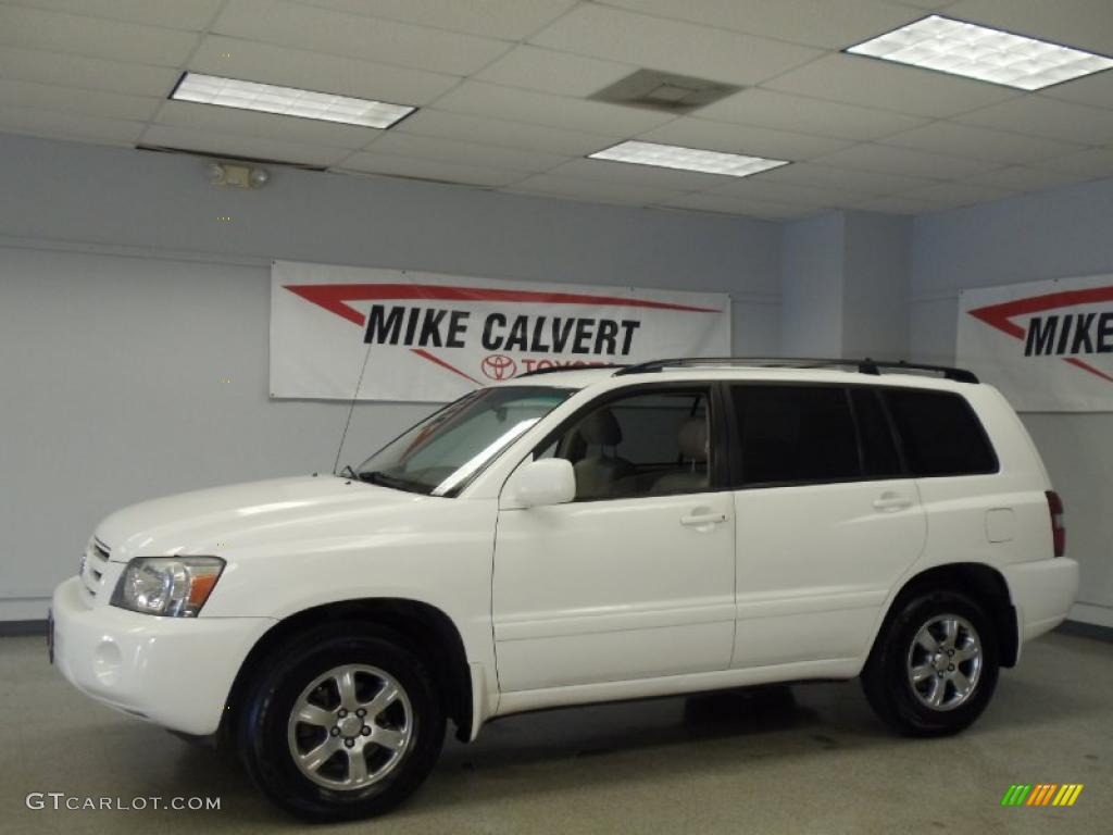 2004 Highlander V6 4WD - Super White / Ivory photo #3