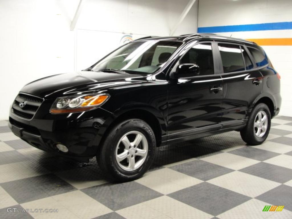 2007 Santa Fe GLS - Ebony Black / Beige photo #7