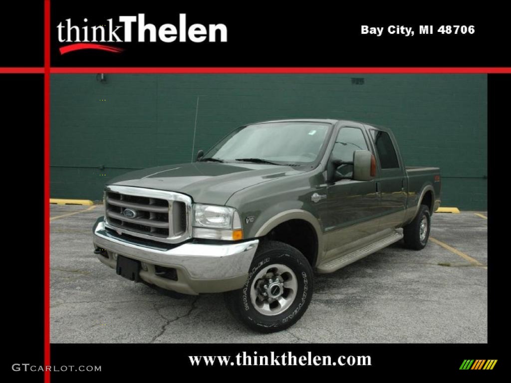 2004 F250 Super Duty King Ranch Crew Cab 4x4 - Estate Green Metallic / Castano Leather photo #1