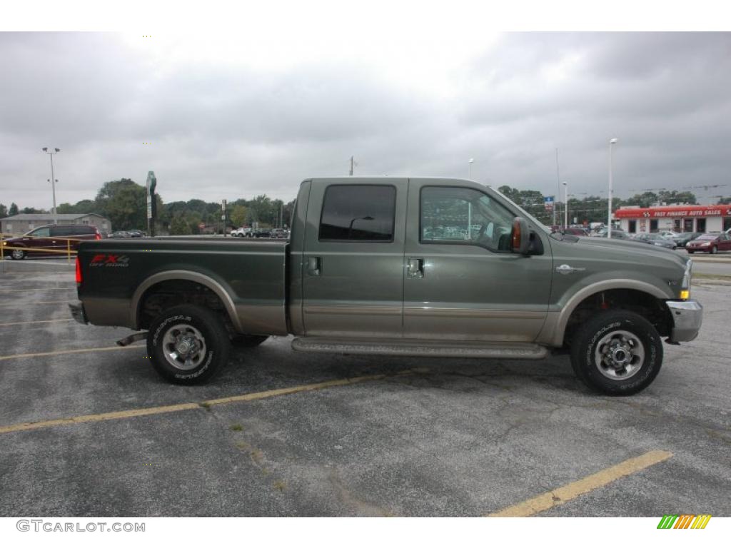 2004 F250 Super Duty King Ranch Crew Cab 4x4 - Estate Green Metallic / Castano Leather photo #8