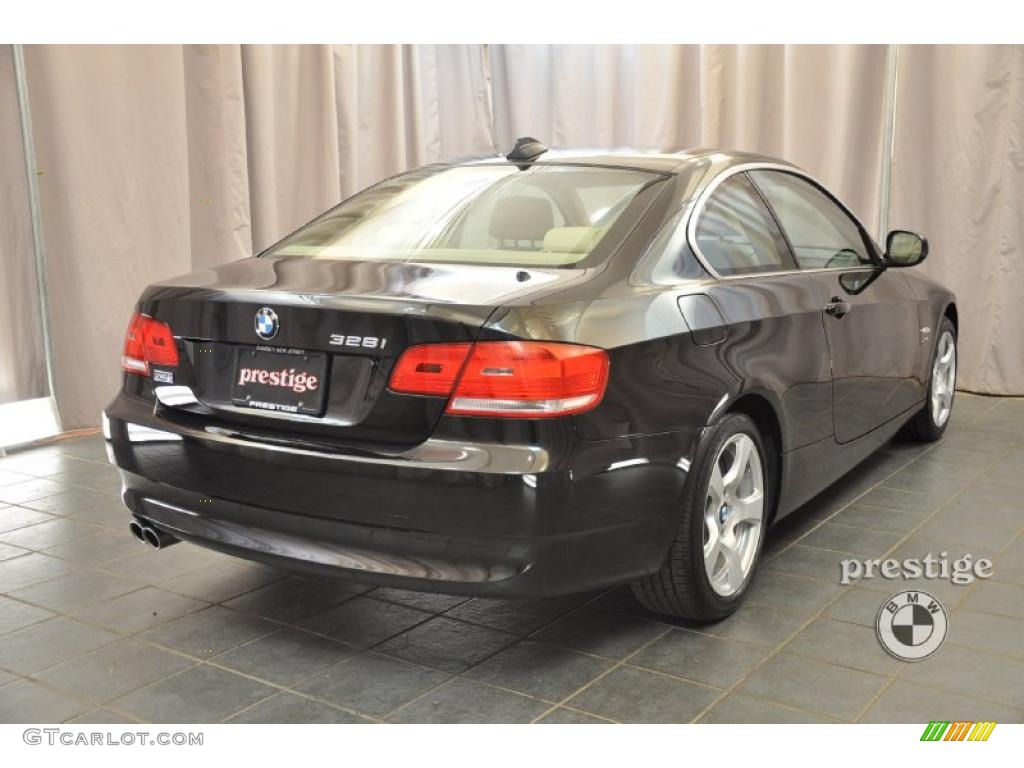 2010 3 Series 328i xDrive Coupe - Black Sapphire Metallic / Beige photo #2