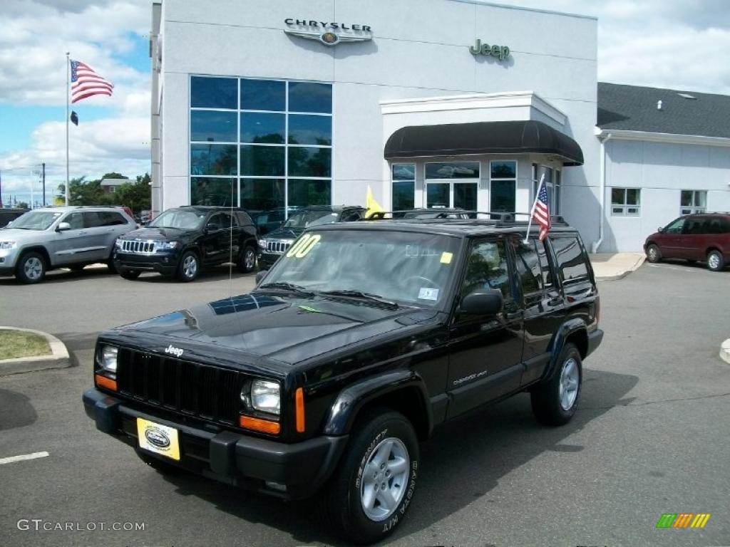 2000 Cherokee Sport 4x4 - Black / Agate Black photo #1