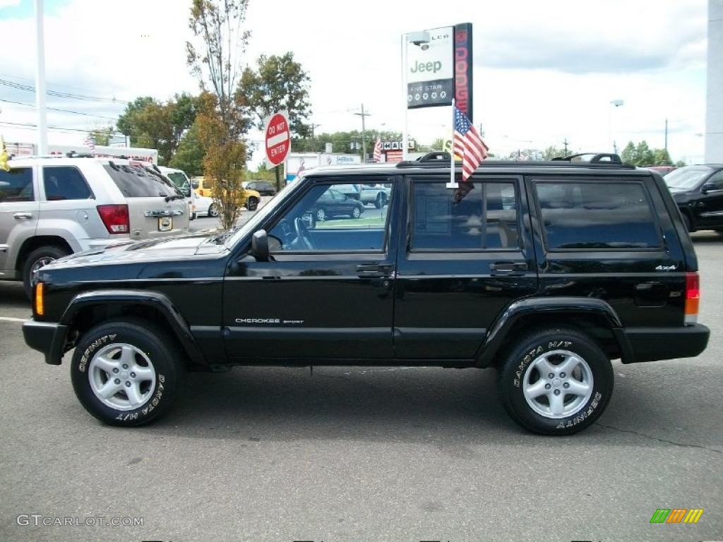 2000 Cherokee Sport 4x4 - Black / Agate Black photo #3