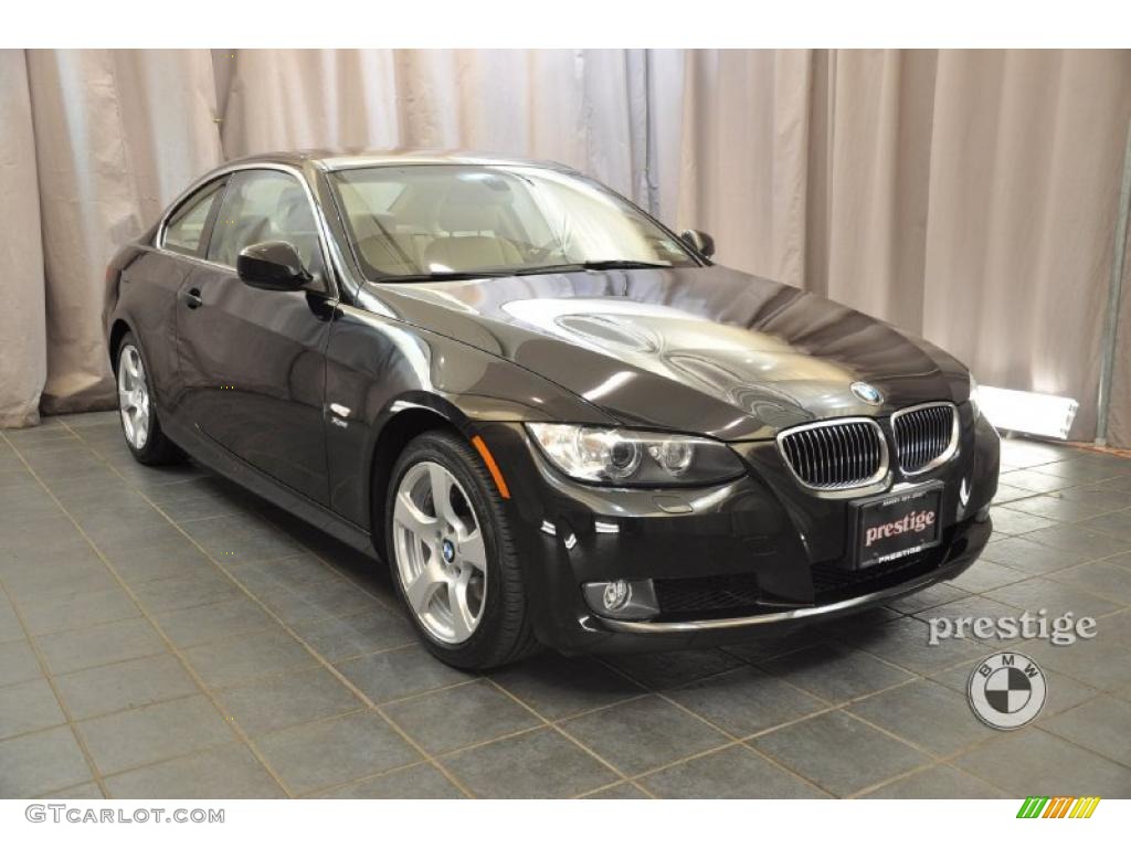 2010 3 Series 328i xDrive Coupe - Black Sapphire Metallic / Beige photo #7