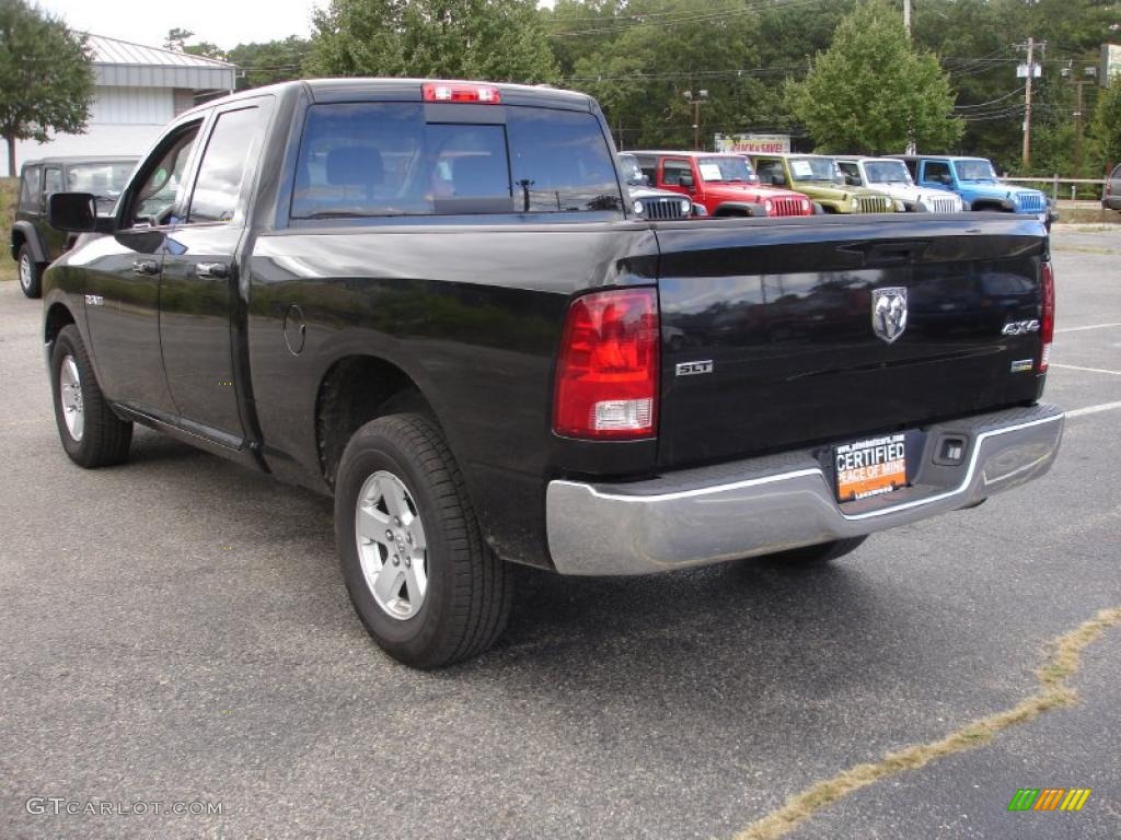 2010 Ram 1500 SLT Quad Cab 4x4 - Brilliant Black Crystal Pearl / Dark Slate/Medium Graystone photo #6