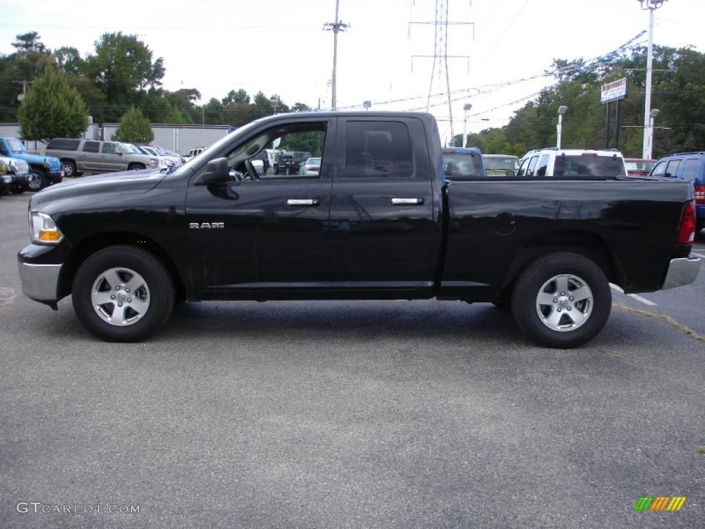 2010 Ram 1500 SLT Quad Cab 4x4 - Brilliant Black Crystal Pearl / Dark Slate/Medium Graystone photo #9