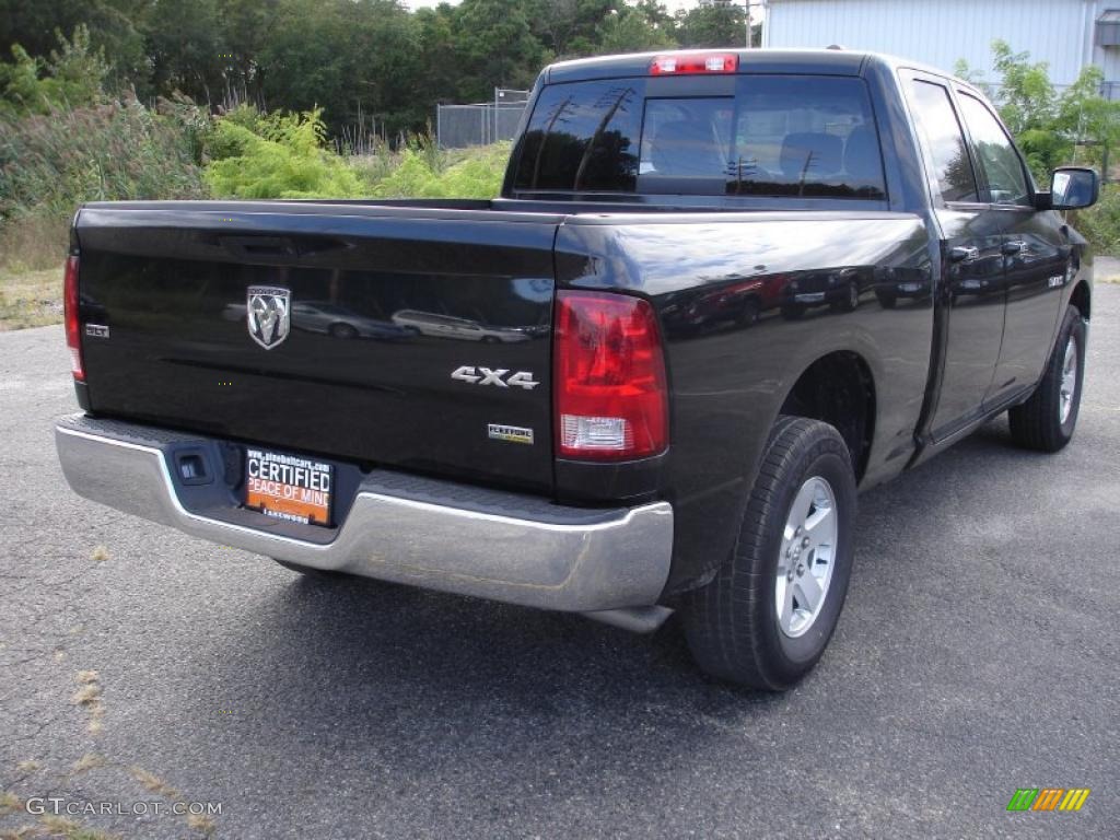 2010 Ram 1500 SLT Quad Cab 4x4 - Brilliant Black Crystal Pearl / Dark Slate/Medium Graystone photo #4